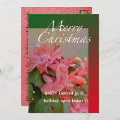Invitation Joyeux Noël Cactus Fleurs (Devant / Derrière)
