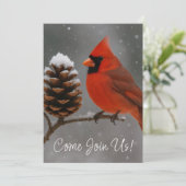 Invitation Joyeux Noël Cardinal (Debout devant)