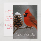 Invitation Joyeux Noël Cardinal (Devant / Derrière)