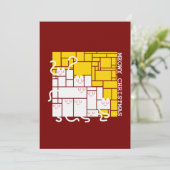 Invitation Joyeux Noël Carré aux Chats (Debout devant)