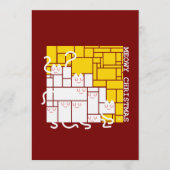 Invitation Joyeux Noël Carré aux Chats (Devant)