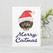 Invitation Joyeux Noël, chapeau de Noël (Debout devant)