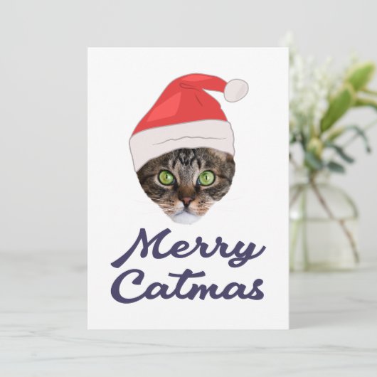 Invitation Joyeux Noël, chapeau de Noël (Debout devant)