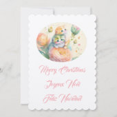 Invitation Joyeux Noël chatons (Devant)