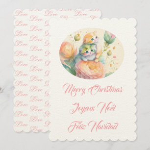 Invitation Joyeux Noël chatons