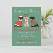 Invitation Joyeux Noël Chiens Labrador Retriever (Debout devant)