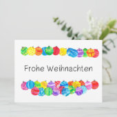 Invitation Joyeux Noël Christmas allemand, aquarelle (Debout devant)