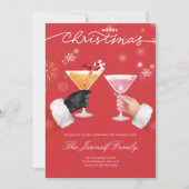 Invitation Joyeux Noël Cocktail Salon de fête (Devant)