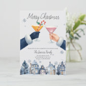 Invitation Joyeux Noël Cocktail salutation de fête (Debout devant)