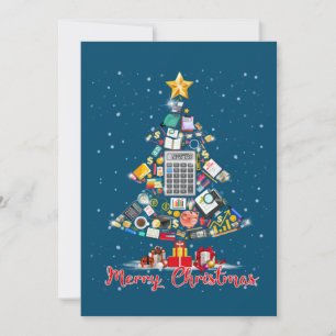 Invitation Joyeux Noël Comptable Père Noël Arbre de Noël CPA 