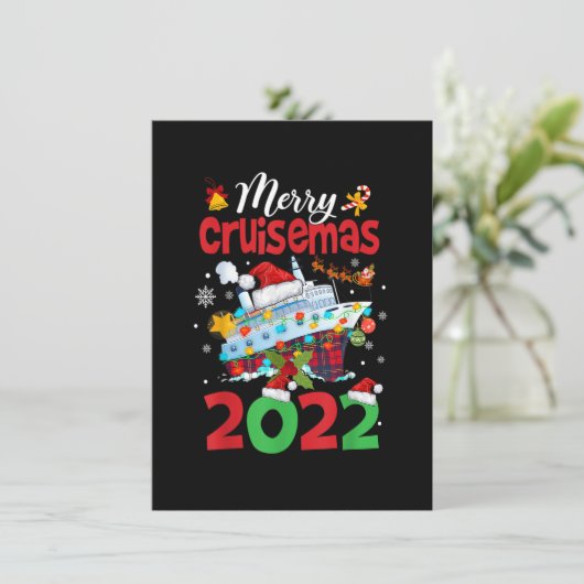 Invitation Joyeux Noël Croisière Drôle Père Noël Croisière Pl (Debout devant)