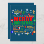 Invitation Joyeux Noël dans différentes langues Xmas (Devant / Derrière)