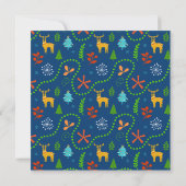 Invitation Joyeux Noël dans la forêt | Bleu (Dos)