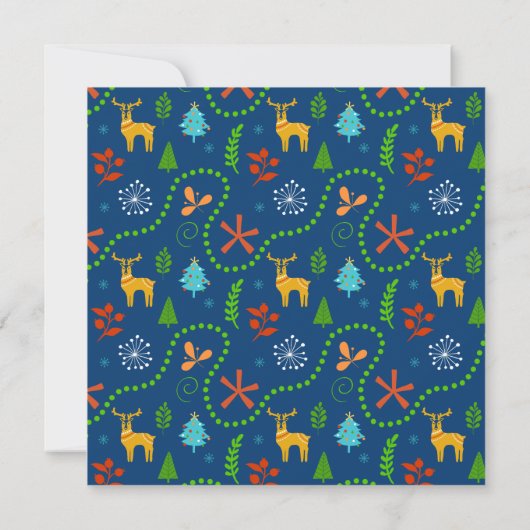 Invitation Joyeux Noël dans la forêt | Bleu (Dos)
