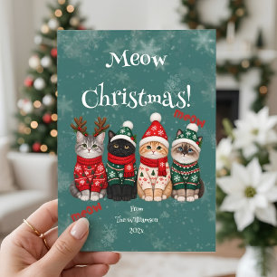 Invitation Joyeux Noël de chats de fête