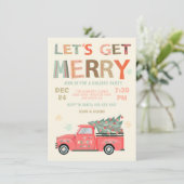 Invitation Joyeux Noël de Noël Camion Arbre (Debout devant)