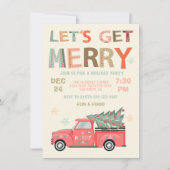 Invitation Joyeux Noël de Noël Camion Arbre (Devant)