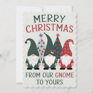 Invitation Joyeux Noël de notre gnome au vôtre Xmas