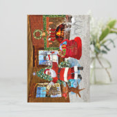 Invitation Joyeux Noël de Père Noël (Debout devant)