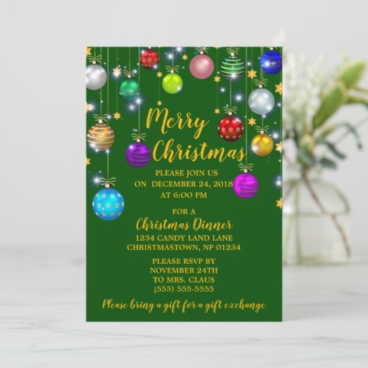 Invitation Joyeux Noël, dîner de Noël (Debout devant)