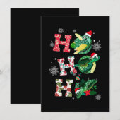 Invitation Joyeux Noël drôle HO HO HO Tortue Père Noël (Devant / Derrière)