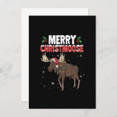 Invitation Joyeux Noël Drôle Noël Moose Père Noël Noël (Devant / Derrière)