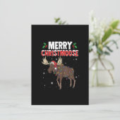 Invitation Joyeux Noël Drôle Noël Moose Père Noël Noël (Debout devant)