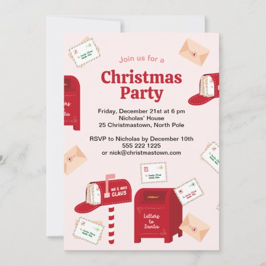 Invitation Joyeux Noël du pôle Nord (Devant)