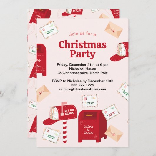 Invitation Joyeux Noël du pôle Nord (Devant / Derrière)