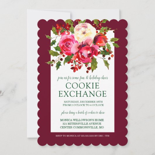 Invitation Joyeux Noël | Échange de cookies de vacances (Devant)