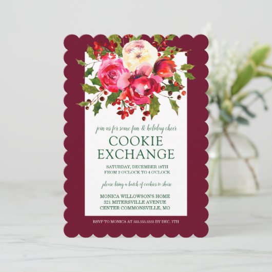 Invitation Joyeux Noël | Échange de cookies de vacances (Debout devant)