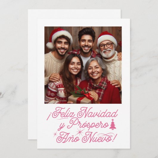 Invitation Joyeux Noël et Bonne Année avec Photo (Devant / Derrière)