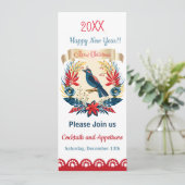 Invitation Joyeux Noël et Bonne Année ! Oiseau bleu 2025 (Debout devant)