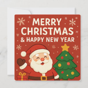 Invitation Joyeux Noël et Bonne Année - Père Noël