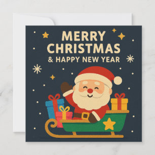 Invitation Joyeux Noël et Bonne Année - Père Noël