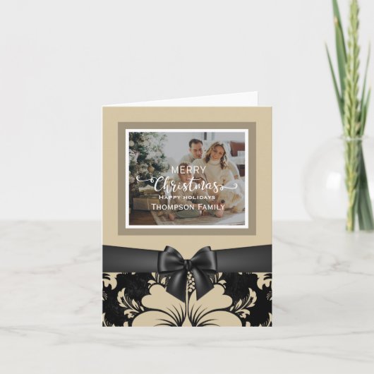 Invitation Joyeux Noël et bonnes fêtes photo personnalisée (Devant)