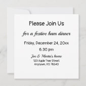 Invitation Joyeux Noël et Joyeux Nouvel An Holly (Dos)