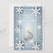 Invitation Joyeux Noël et Nouvel An ! 20XX Silver Luxury (Devant)