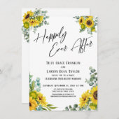 Invitation Joyeux Noël Eucalyptus Tournesol Fête (Devant / Derrière)