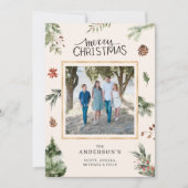 Invitation Joyeux Noël Famille Photo Wild Forrest Card (Devant)