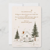 Invitation Joyeux Noël Farmhouse Winter Holiday Card. (Dos)