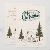 Invitation Joyeux Noël Farmhouse Winter Holiday Card. (Devant / Derrière)