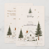 Invitation Joyeux Noël Farmhouse Winter Holiday Card. (Devant / Derrière)