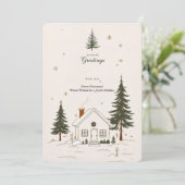 Invitation Joyeux Noël Farmhouse Winter Holiday Card. (Debout devant)