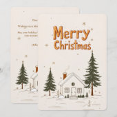 Invitation Joyeux Noël Farmhouse Winter Holiday Card. (Devant / Derrière)