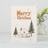 Invitation Joyeux Noël Farmhouse Winter Holiday Card. (Debout devant)