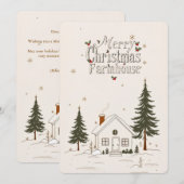 Invitation Joyeux Noël Farmhouse Winter Holiday Card. (Devant / Derrière)