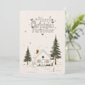 Invitation Joyeux Noël Farmhouse Winter Holiday Card. (Debout devant)