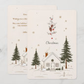 Invitation Joyeux Noël Farmhouse Winter Holiday Card. (Devant / Derrière)