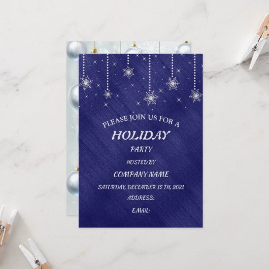 Invitation Joyeux Noël Festif vacances Conception cadeau (Devant/Arrière en situation)